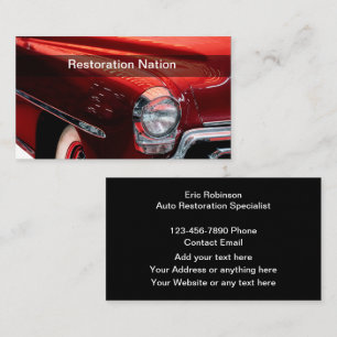 Visitekaartjes voor autohandel in retrolook