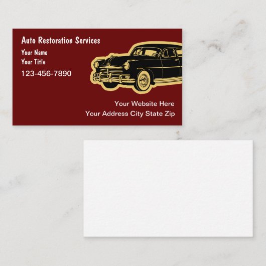 Visitekaartjes voor automatisch herstel (Voorkant / Achterkant)