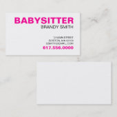 Visitekaartjes voor babysitters (Voorkant / Achterkant)