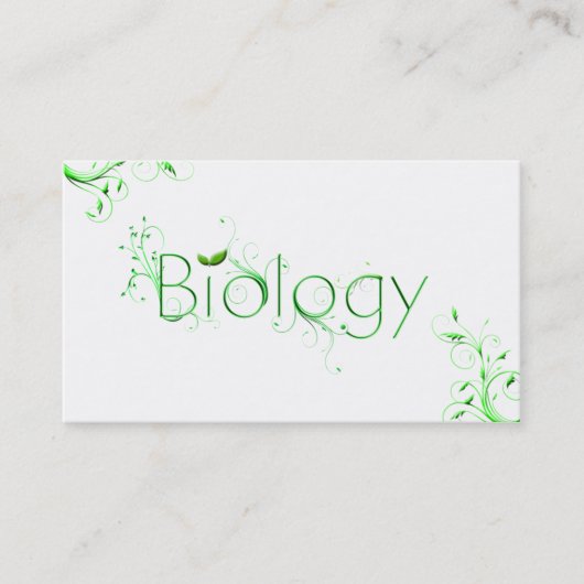 Visitekaartjes voor biologie Leaf Typography (Voorkant)
