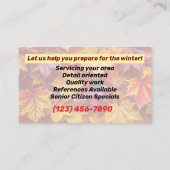 Visitekaartjes voor bladverwijdering (Achterkant)