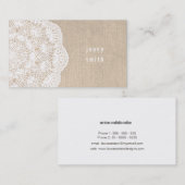 Visitekaartjes voor Burlap- en Lace Doily-Mode (Voorkant / Achterkant)