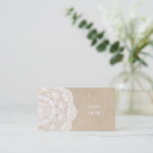 Visitekaartjes voor Burlap- en Lace Doily-Mode (Staand voorkant)