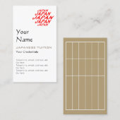 Visitekaartjes voor de aanwijzing van Japanse test Afsprakenkaartje (Voorkant / Achterkant)