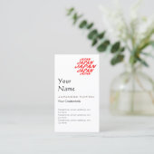 Visitekaartjes voor de aanwijzing van Japanse test Afsprakenkaartje (Staand voorkant)