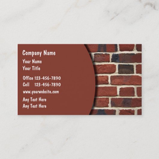 Visitekaartjes voor de bouw (Voorkant)