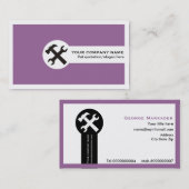 Visitekaartjes voor de bouw — paars (Voorkant / Achterkant)