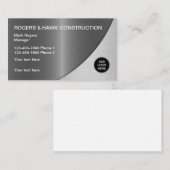 Visitekaartjes voor de bouw van metalen koel (Voorkant / Achterkant)