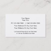 Visitekaartjes voor Firearms Shooting Range (Achterkant)