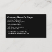 Visitekaartjes voor fotografie (Achterkant)