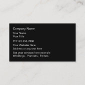 Visitekaartjes voor fotografie (Achterkant)