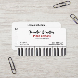 Visitekaartjes voor gepersonaliseerde pianodocente