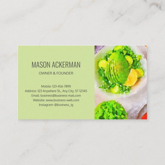 Visitekaartjes voor gezondheid/voedsel/Tea Green B (Achterkant)