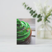 Visitekaartjes voor groene cupcake-foto (Staand voorkant)