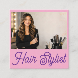 Visitekaartjes voor haarstylisten | Trendy kapper Contactkaartje