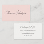 Visitekaartjes voor handtekenscript | Blush roze (Voorkant / Achterkant)