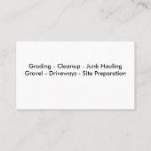 Visitekaartjes voor het opgraven en het lekken (Achterkant)