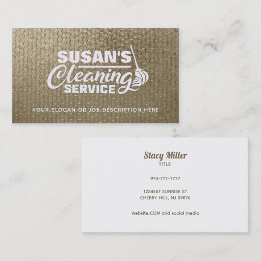 Visitekaartjes voor het reinigen van goud en wit (Voorkant / Achterkant)