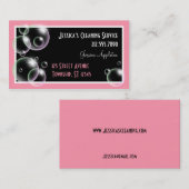 Visitekaartjes voor het reinigen van roze bellen (Voorkant / Achterkant)