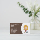 Visitekaartjes voor het schoonmaken van het huis (Staand voorkant)