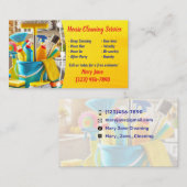 Visitekaartjes voor het schoonmaken van het huis (Voorkant / Achterkant)