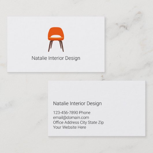 Visitekaartjes voor interieurontwerp (Voorkant / Achterkant)