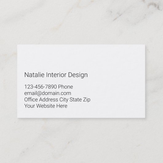 Visitekaartjes voor interieurontwerp (Achterkant)