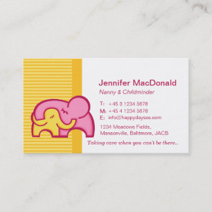 Visitekaartjes voor kinderopvang/baby-oppas/verzor