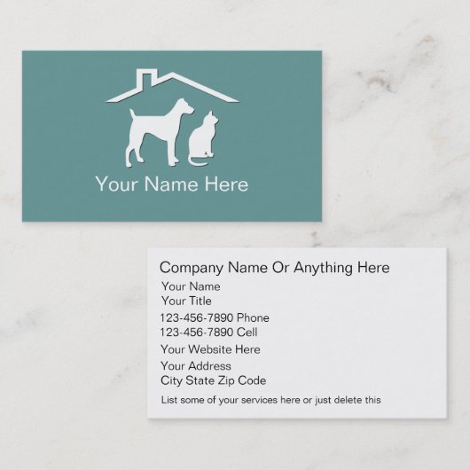 Visitekaartjes voor kinderverzorging (Voorkant / Achterkant)