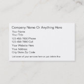 Visitekaartjes voor kinderverzorging (Achterkant)