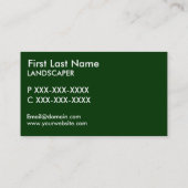 Visitekaartjes voor kunstgroene grunge (Achterkant)