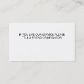 Visitekaartjes voor landschapsarchitectuur (Achterkant)