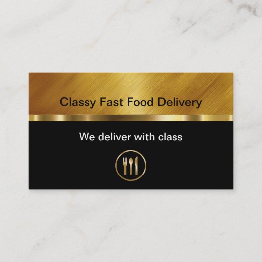 Visitekaartjes voor levering van Classy Food (Voorkant)