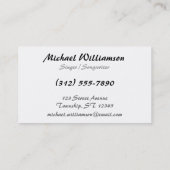 Visitekaartjes voor microfoonmuziek (Achterkant)