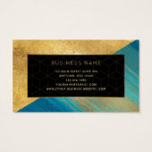 Visitekaartjes voor modern blauw gouden kleurenblo (Achterkant)