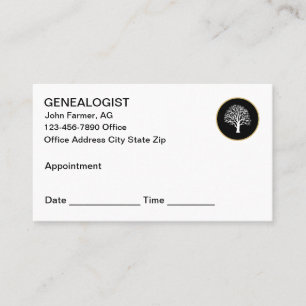 Visitekaartjes voor moderne genealogenafspraak afsprakenkaartje