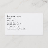 Visitekaartjes voor motorvoertuigen (Achterkant)