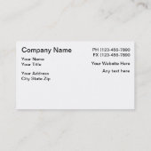 Visitekaartjes voor motorvoertuigen (Achterkant)