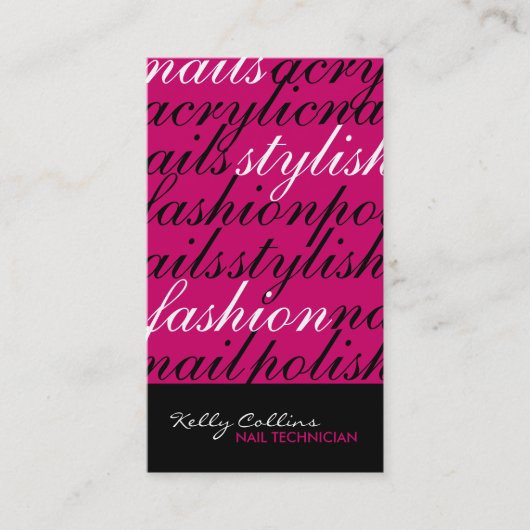 Visitekaartjes voor nageltechnici (Voorkant)