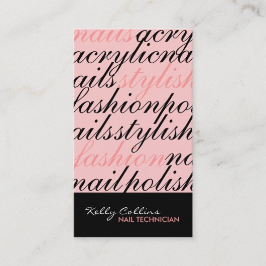 Visitekaartjes voor nageltechnici (Voorkant)