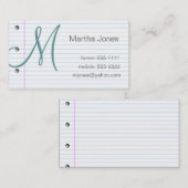 Visitekaartjes voor notebookpapier (#BUS 027) (Voorkant / Achterkant)