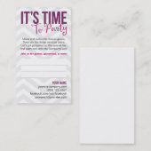Visitekaartjes voor partijuitnodiging (Voorkant / Achterkant)