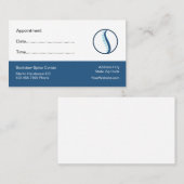 Visitekaartjes voor patiëntenbenoeming in Chiropra Afsprakenkaartje (Voorkant / Achterkant)