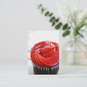 Visitekaartjes voor rode cupcake (Staand voorkant)