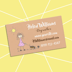 Visitekaartjes voor rondlopen van hondjes met teke