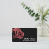Visitekaartjes voor röntgenfoto's met rode camera (Staand voorkant)