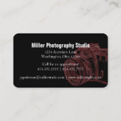 Visitekaartjes voor röntgenfoto's met rode camera (Achterkant)