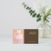 Visitekaartjes voor roze en chocolade taart (Staand voorkant)