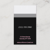 Visitekaartjes voor roze en zwarte Voetbal coach (Achterkant)