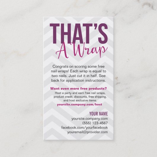 Visitekaartjes voor toepassingsinstructies (Voorkant)